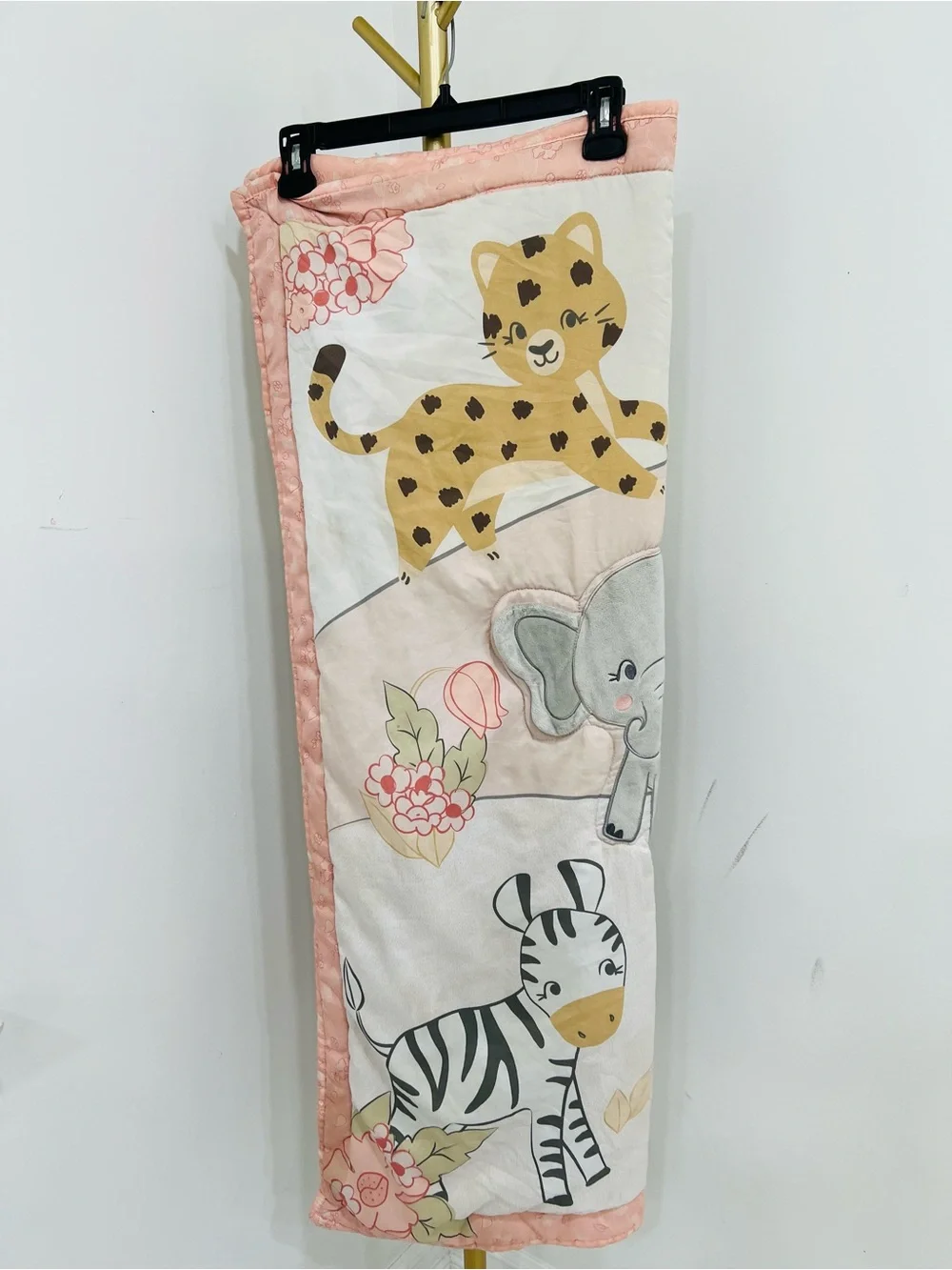 Baby Zebra Print Quilted Throw - Unbranded Pink & White